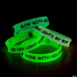 Christian Halloween Rubber Glow Bracelets -12 PACK